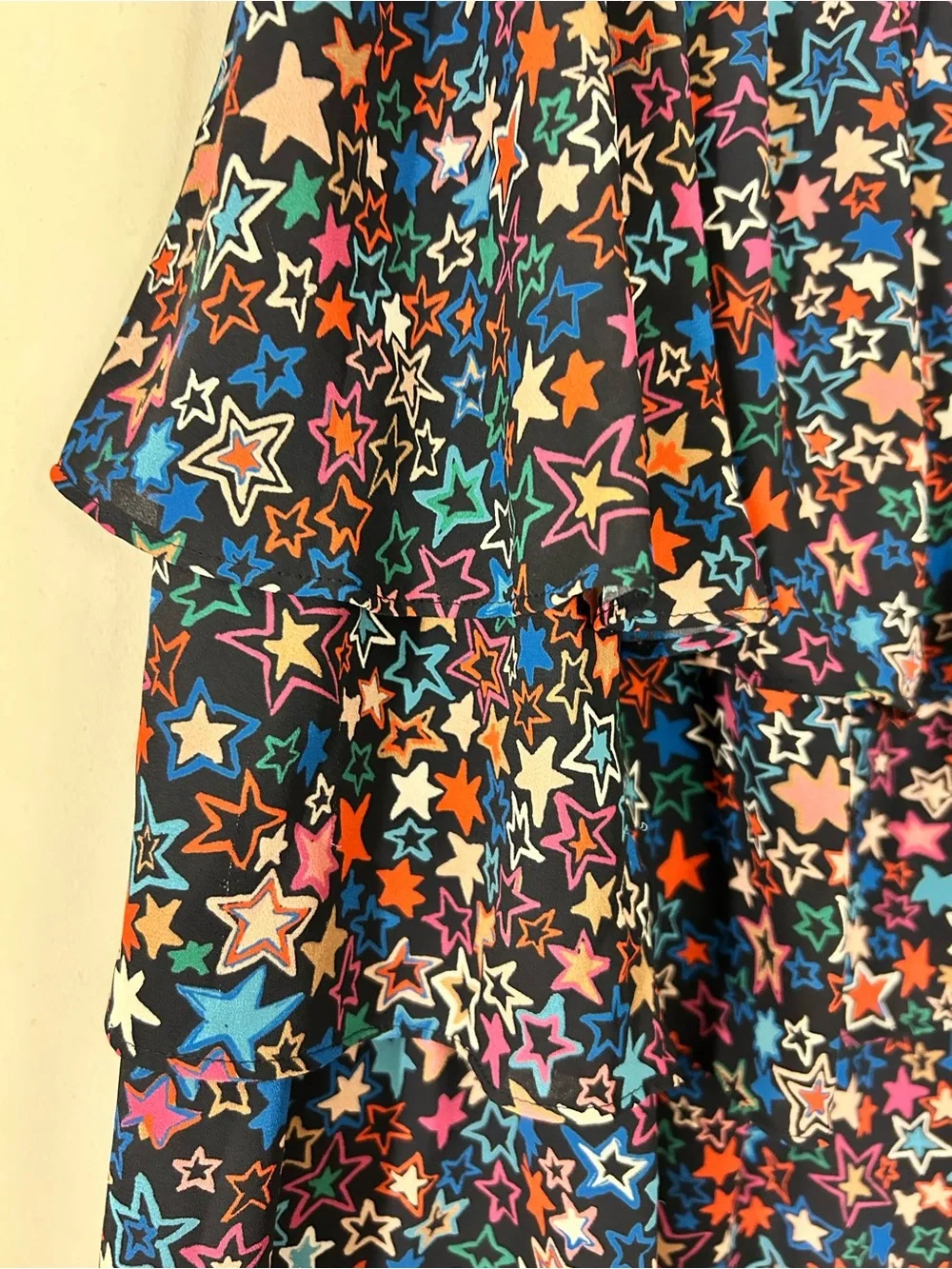 J. Crew tiered Skirt with Multicolor Star Print